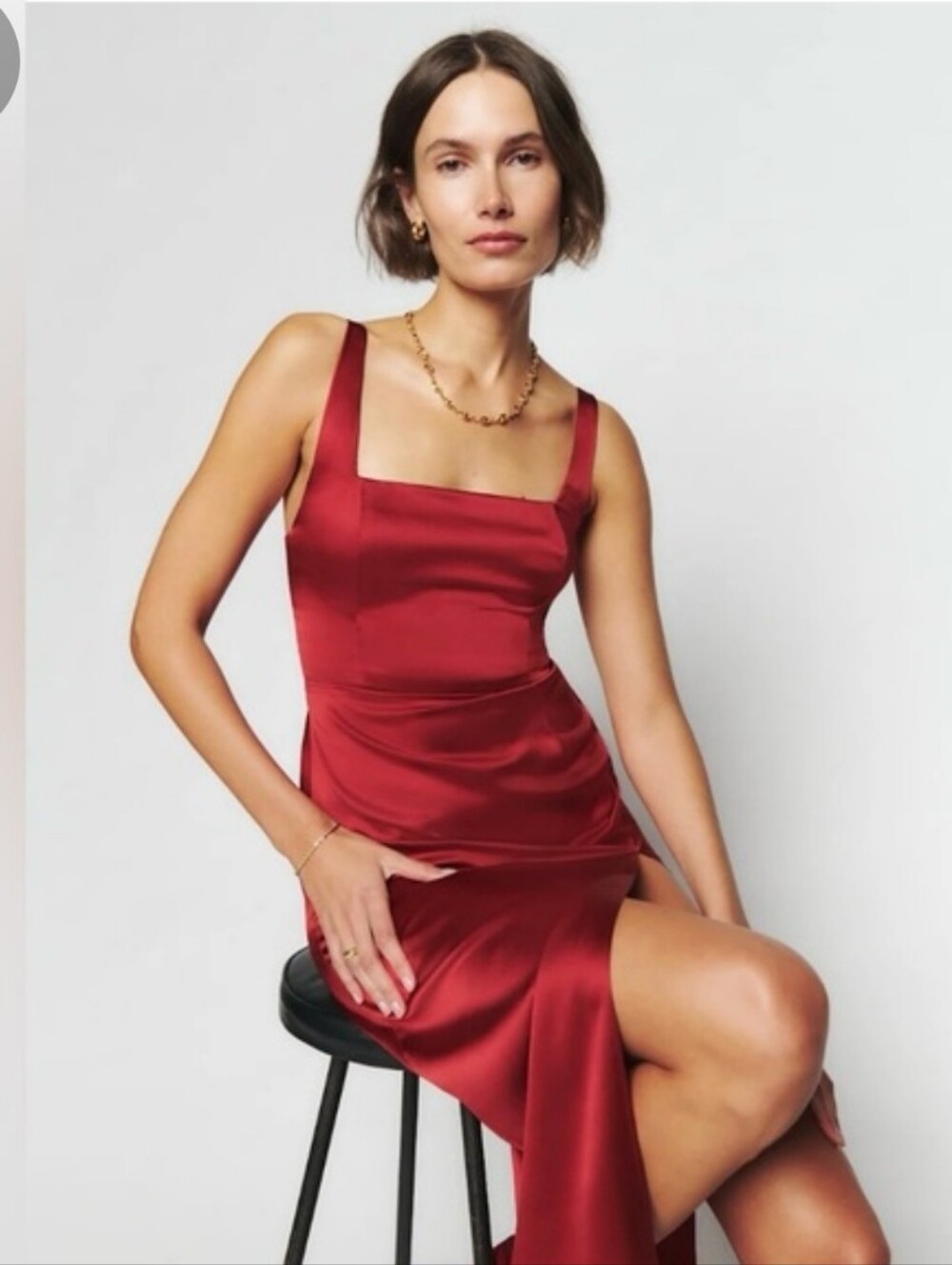 Reformation Solay Midi Dress In Burgundy Red